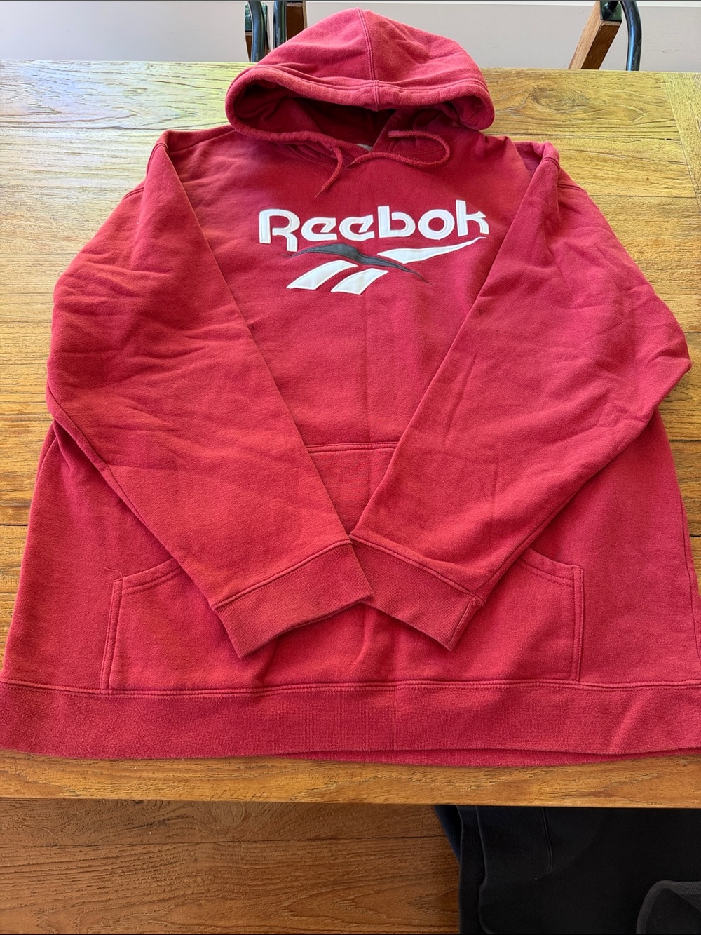 Reebok Red Hoodie with White Logo